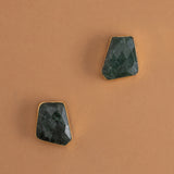 GREEN GEOMETRIC STONE EARRINGS [FW24-D]