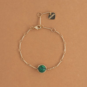 MALACHITE COIN STONE BRACELET [FW24-D]
