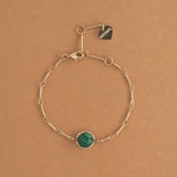 MALACHITE COIN STONE BRACELET [FW24-D]