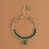 MALACHITE GOLD CHAIN BRACELET [FW24-D]