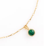 ROUND GREEN PENDANT NECKLACE [FW24-D]