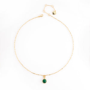 ROUND GREEN PENDANT NECKLACE [FW24-D]