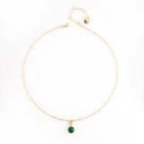 ROUND GREEN PENDANT NECKLACE [FW24-D]