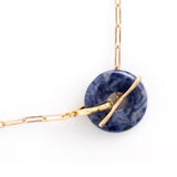 SODALITE DISC PENDANT NECKLACE [FW24-D]