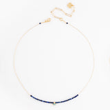 LAPIS LAZULI BEADED CHAIN NECKLACE [FW24-D]