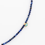 LAPIS LAZULI BEADED CHAIN NECKLACE [FW24-D]