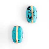 OVAL TURQUOISE STONE EARRINGS [FW24-D]