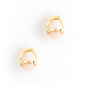 ROSE QUARTZ JELLY STUD EARRINGS [FW24-D]