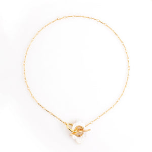 WHITE PEARL GOLD NECKLACE [FW24-D]
