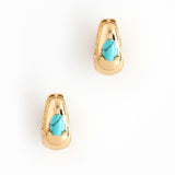 TURQUOISE HUGGIE EARRINGS [FW24-D]