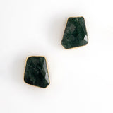 GREEN GEOMETRIC STONE EARRINGS [FW24-D]