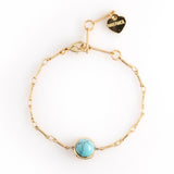 TURQUOISE COIN STONE BRACELET [FW24-D]