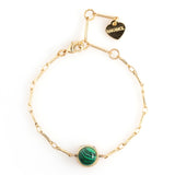 MALACHITE COIN STONE BRACELET [FW24-D]