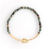 UNAKITE GOLD SEMI-BANGLE CTRETCHY BRACELET [FW24-D]