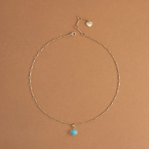ROUND TURQUOISE PENDANT NECKLACE [FW24-D]