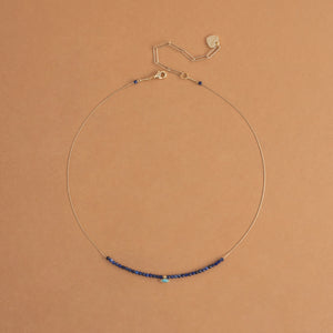 LAPIS LAZULI BEADED CHAIN NECKLACE [FW24-D]