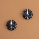 BLACK AGATE STONE EARRINGS [FW24-D]