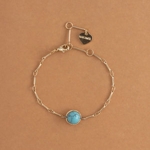 TURQUOISE COIN STONE BRACELET [FW24-D]