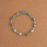 TURQUOISE STONE BEAD STRETCHY BRACELET [FW24-D]