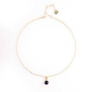 ROUND LAPIS PENDANT NECKLACE [FW24-D]
