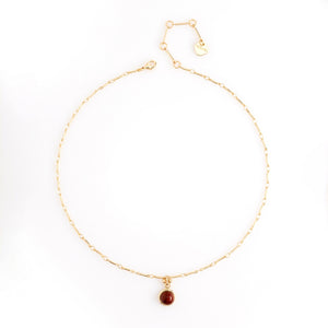 ROUND BROWN PENDANT NECKLACE [FW24-D]