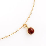 ROUND BROWN PENDANT NECKLACE [FW24-D]