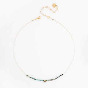 UNAKITE BEADED GOLD CHAIN NECKLACE [FW24-D]