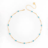 TURQUOISE GOLD DAINTY NECKLACE [FW24-D]