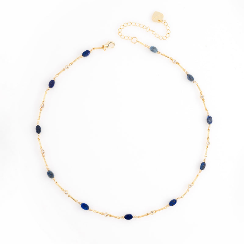LAPIS LAZULI GOLD DAINTY NECKLACE [FW24-D]