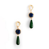 BLUE GREEN STOEN DROP EARRINGS [FW24-D]