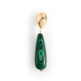 MALACHITE ELONGATED STONE DROP EARRINGS [FW24-D]