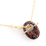 BROWN AGATE PENDANT NECKLACE [FW24-D]