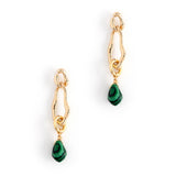 MALACHITE GOLD CHAIN EARRINGS [FW24-D]