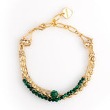 MALACHITE GOLD CHAIN BRACELET [FW24-D]