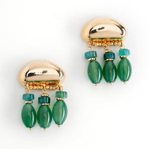 GREEN SHORT CHANDELIER EARRINGS [FW24]