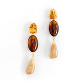 YELLOW STONE BLACK DROP EARRINGS [FW24]