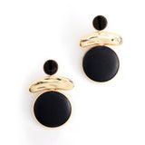 BLACK GOLD GEOMETRIC EARRINGS [FW24]