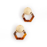 BROWN GOLD PENTAGON EARRINGS [FW24]