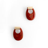 REDDISH BROWN GEOMETRICAL EARRINGS [FW24]