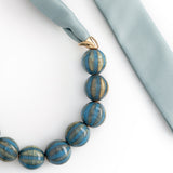 ASH BLUE BEAD RIBBON NECKLACE [FW24]