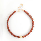 BROWN JASPER BEADED NECKLACE [FW24]