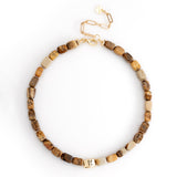 BROWN AGATE BEADED NECKLACE [FW24]