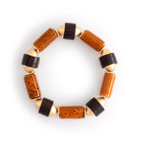 BROWN BLACK BEADED STRETCHY BRACELET [FW24]