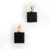 BLACK SQUARE DROP EARRINGS [FW24]