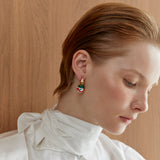 WHITE GREEN STONE DROP EARRINGS [FW24]