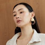 BROWN GOLD PENTAGON EARRINGS [FW24]