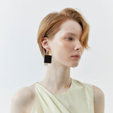 BLACK SQUARE DROP EARRINGS [FW24]