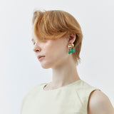 GREEN SHORT CHANDELIER EARRINGS [FW24]