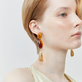 YELLOW STONE BLACK DROP EARRINGS [FW24]