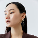 BLACK COIN DROP EARRINGS [FW24]